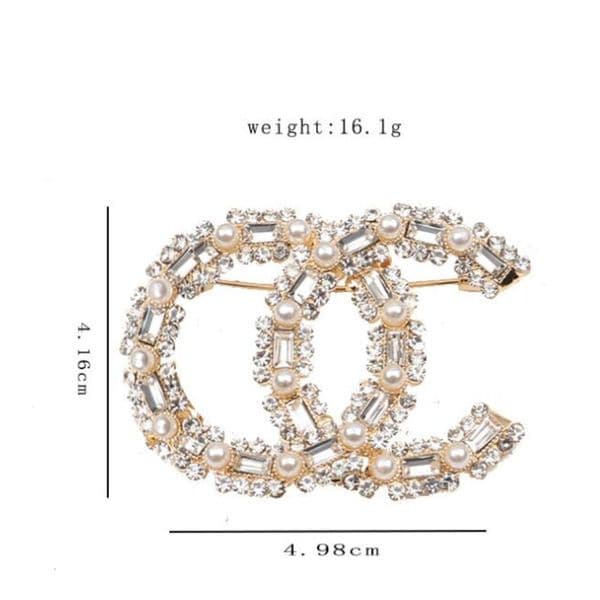 Brooches 20style Brand Designer C Double Letter Brooches Women Men Couples Luxury Rhinestone Crystal Pearl Brooch Suit Laple Pin Metal Fashion Jewelry AA