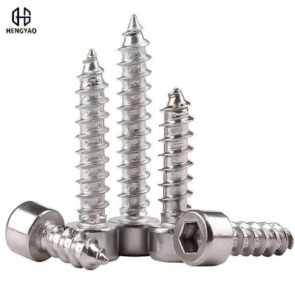 M1.7 M2 M2.3 M2.5 M3 M3.5 M4 M5 M6 M8 304 Stainless Steel Hexagon Socket Allen Cup Head Self Tapping Wood Screws Bolt