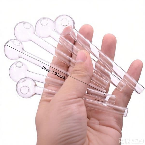 Travel USA Popular Clear Thick heady 10cm Glass Oil Burner Pipes Smoking Straight Great Mini Tube Water Nail Straw Hand Bubbler Pipe