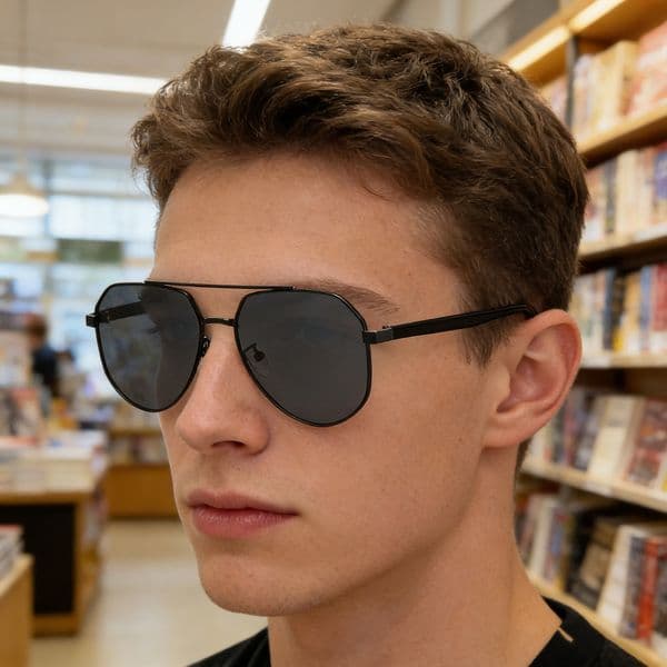2025 New Fashion Square Polarized Sunglasses for Men, Double-Beam Outdoor Driving Sun Protection Glasses, Men's