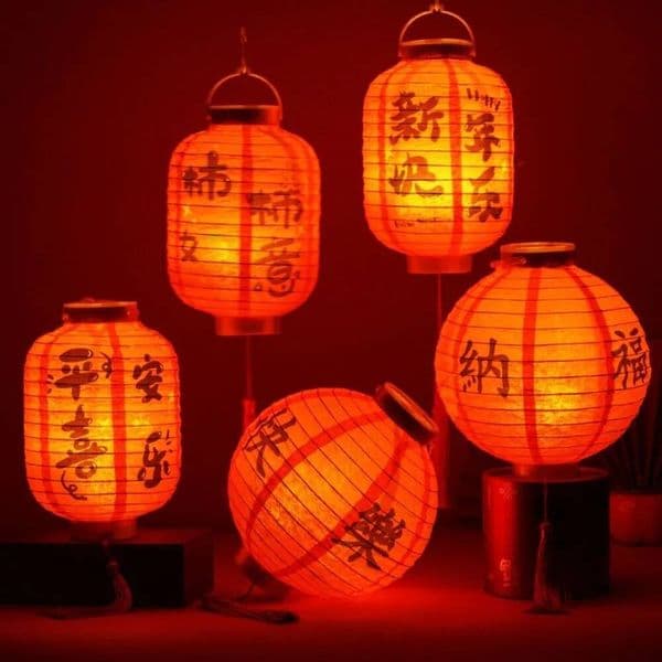 Luminous Chinese Handheld Antique Portable Mid Autumn Red Lucky Traditional Festival Paper Lantern National Day ddmyAug