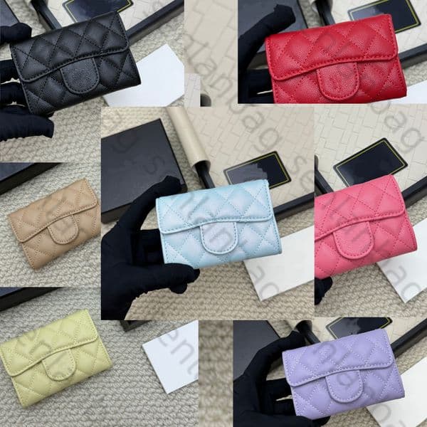 A10Luxury Designer Wallet Classic Women's Handbag Trendy Pattern Fashion Buckle Credit Card Wallet Business Card Holder Mini Bag Elegant Packaging