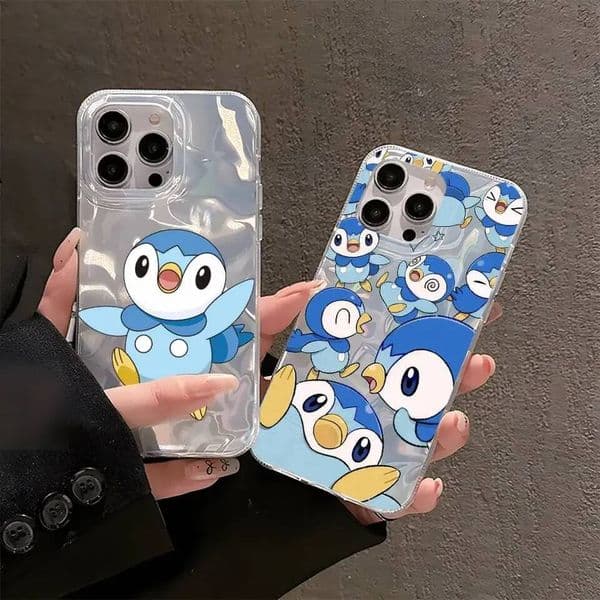 Cute Cartoon P-PiplupES Phone Case IPhone 16 15 14 13 Plus Pro Max Satin Colorful Glossy Surface Cover