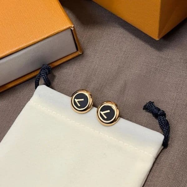 Gold Tone Disc Earrings with Enamel Accents Stylish Trendy Jewelry for Womens Ideal for Casual and Formal Occasi..