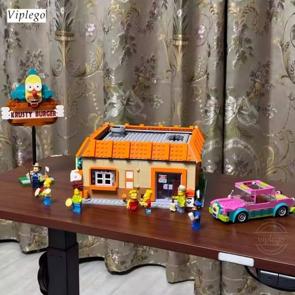 High-quality replicas 1:1 size LEG0 icons 10352 The Simps0ns krusty Burger Building Blocks 1635pcs Standard Particles Children's Day Gift