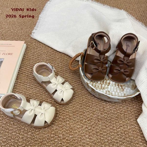 2026 Summer New Soft-Soled Closed-Toe Sandals for Baby Girls 1-3 Years Old Toddler Princess Shoes Girls Single Shoes Q260408