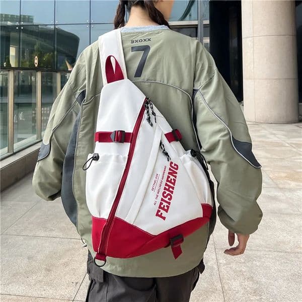 Techwear Style Outdoor Motorcycle Sport Single Shoulder Backpack Unisex Hip Hop Multifunction Chest Bag Tactical Crossbody Bag 260407