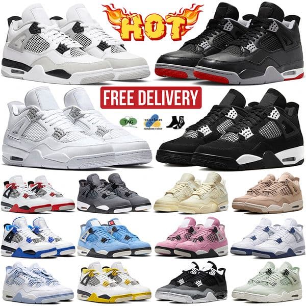 free shipping 4 designer 4s basketball shoes men women outdoor leather mesh outfit comfortable trainers sports sneakers black silver chaussure size36-47