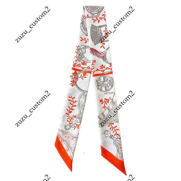 Letter print silk designer women's fashion long handle bag scarf Paris shoulder backpack luggage ribbon headscarf 130579