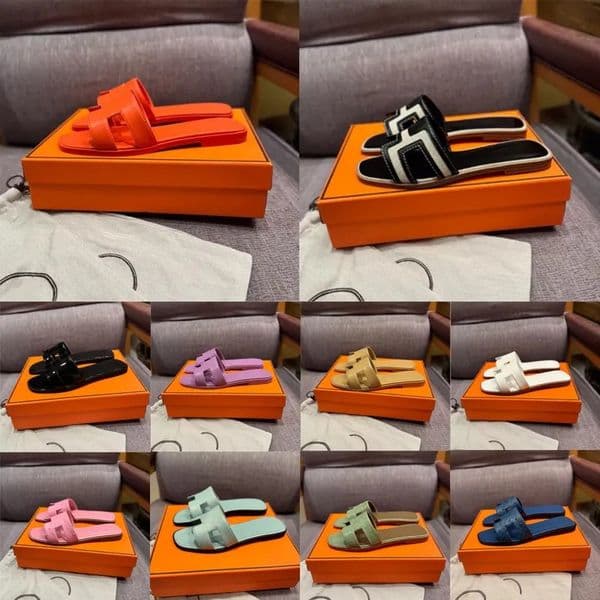 Designer Sandals Women's Sandals Slippers Fashion Floral Slippers Leather and Rubber Flats slides Sandals Summer Beach lightweight Shoes Bottoms Slippers