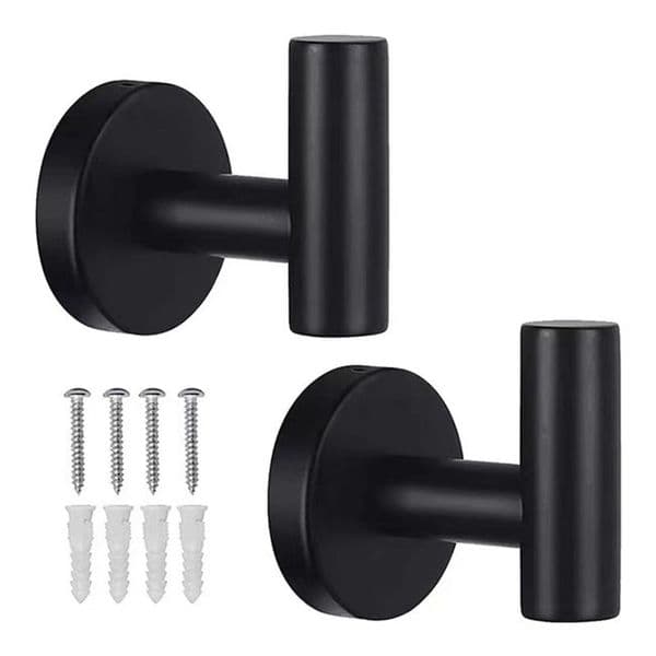 Ship by Sea 1 Set = 2Pcs 304 stainless steel black hook bathroom circular wall hanging creative silver gold clothes hat hook