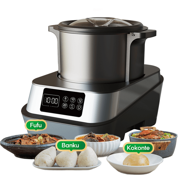 Africa Nigeria Fufu Machine 1000W Mixing Bowl 6L Large Capacity Fufu Machine for Fufu Pounder Ugali PAP Food Cooking