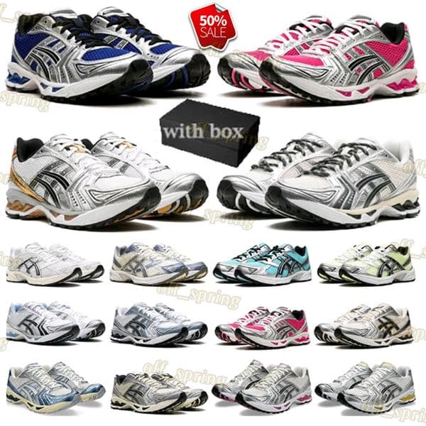 with box designer shoes asis gels mens shoes k14 outdoor sneakers White Midnight Cream Black Metallic Plum Pink Glow Baked kayano14es womens chaussure trainers