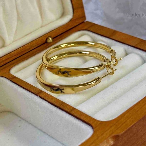 Large circle Loop letter earrings women designer earrings Stainless Steel Gold plated Stud 18K Elegant Designer Jewelry for women studs