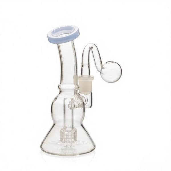 Portable Colorful Mini Recycler glass Oil burner Bongs hookah Clear Thick Glass Water tobacco Pipes bubbler beaker water bongs With smoking banger bowl