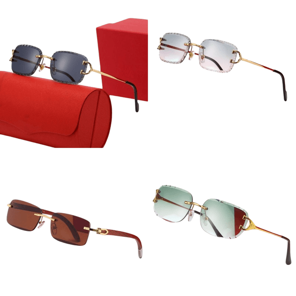 wholesale sunglasses polarized Luxury designer glasses for woman luxurys designers Leopard head Frameless wooden leg mens sunglasses Brand Sun Glasses zl891