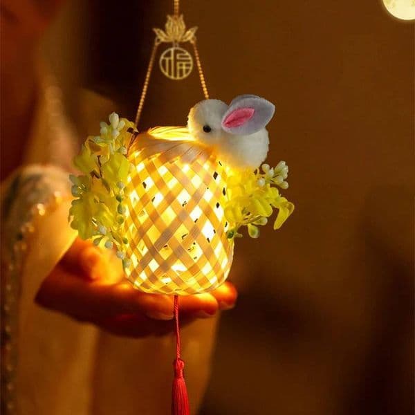 Bamboo Lanterns Mid-Autumn Festival Handmade Material Package Chinese Decoration Hand-Held Glowing Lantern