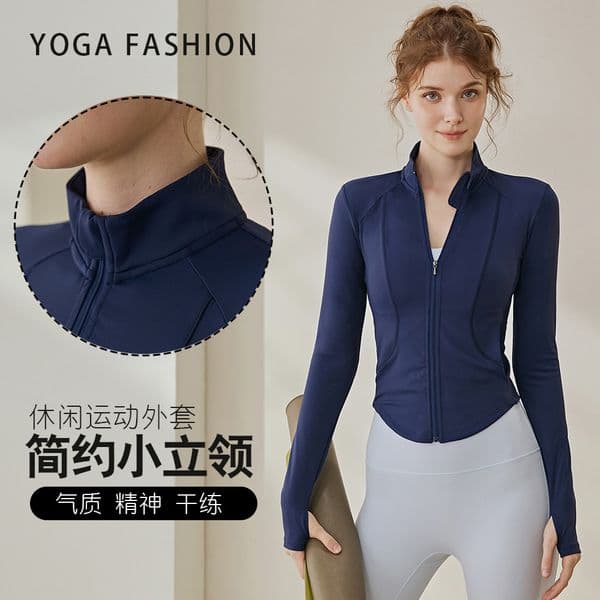 Long-sleeved stand-up collar coat, sports outdoor running training and fitness clothing top