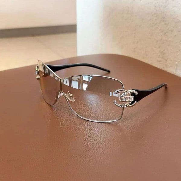 New One-Piece Large-Frame Diamond-Set European And American Fashion Trend Sunglasses Women