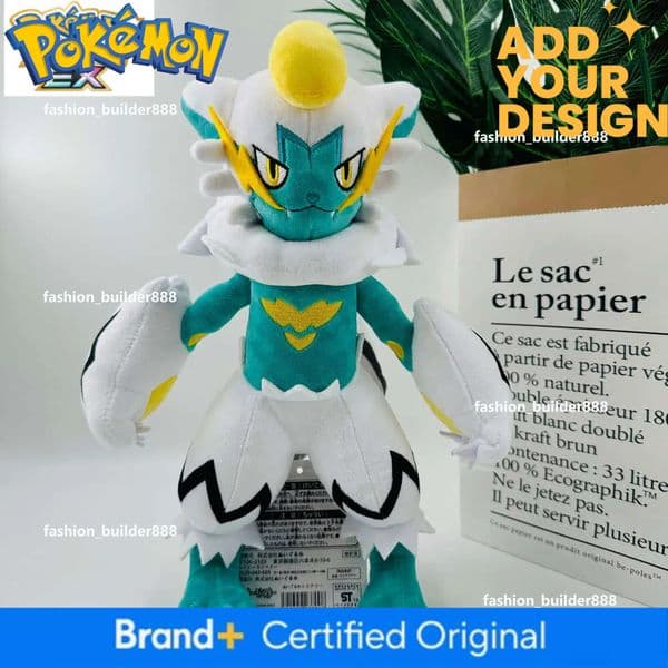 Pokemon Doll Large 34Cm Heterochromic Jiraiyla Type White Electric Cat Mythical Beast Plush Doll With Hand Strap And Movable Frame Hot Sell