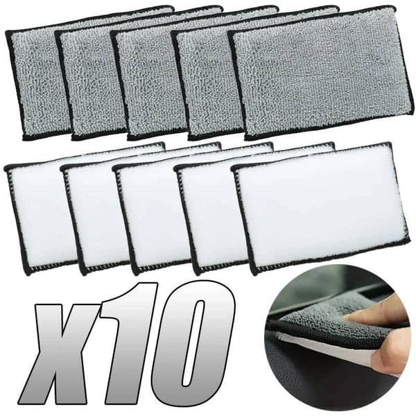 2-10Pcs Soft Double Side Scrubbing Car Leather Cleaning Microfiber Towel Wax Sponge Auto Detailing Tools ddmythur