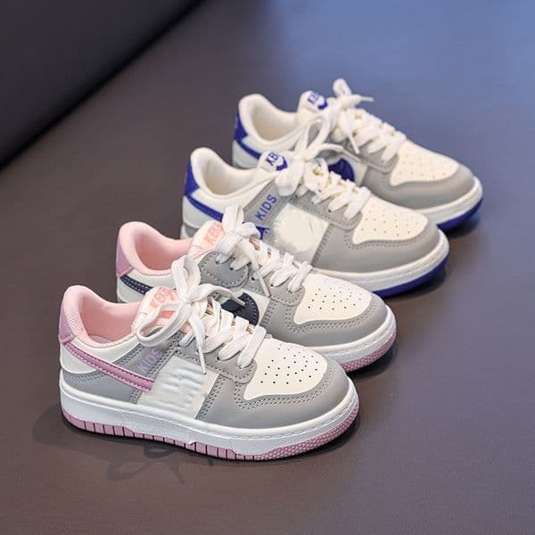 Kids Sneakers Low-Top for Boys Girls Breathable Casual Board Shoes Youth Fashion Streetwear Trainers Anti-Slip School Shoes Play Outdoor Activities Free shipping
