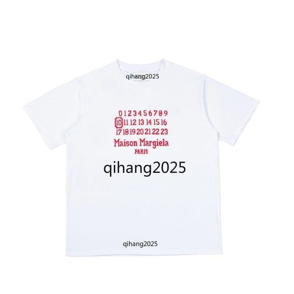26ss high-quality Margela designer T-shirt men's fashionable luxury T-shirt summer pure cotton MM6 letter pattern men's T-shirt street trend Margela clothing M358