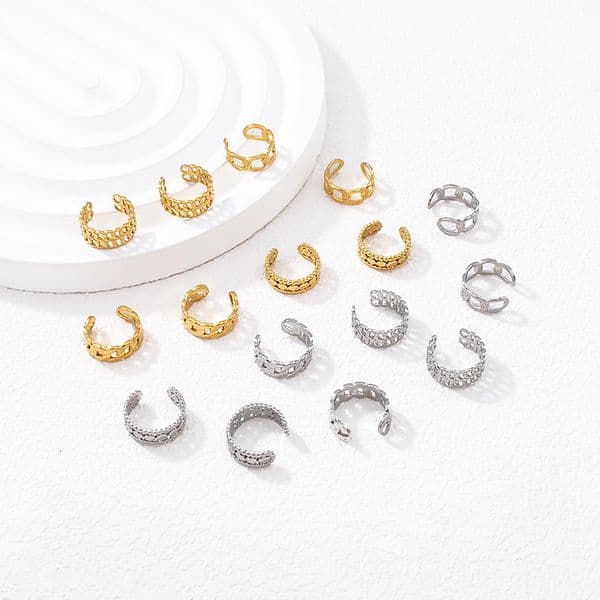Free Shipping European and American light luxury style titanium steel cuffs for women without ear piercings, fashionable open hoop with a high-end feel, niche earrings