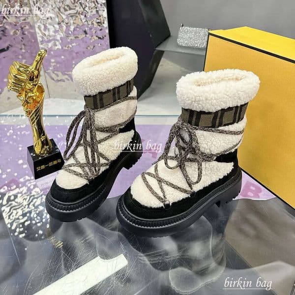 Winter cotton Designer set new outdoor high top with plush and thick anti slip waterproof snow boots oversized hiking shoes