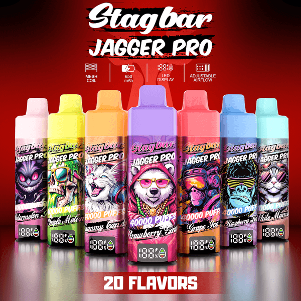 EU Warehouse Stag Bar Jagge Pro 40K Puffs Disposable Vapes 40000 Puff Mesh Coil Electronic Cigarette 30K 50K Rechargeable 650mAh Battery Fumot Randm Tornado JNR 18K