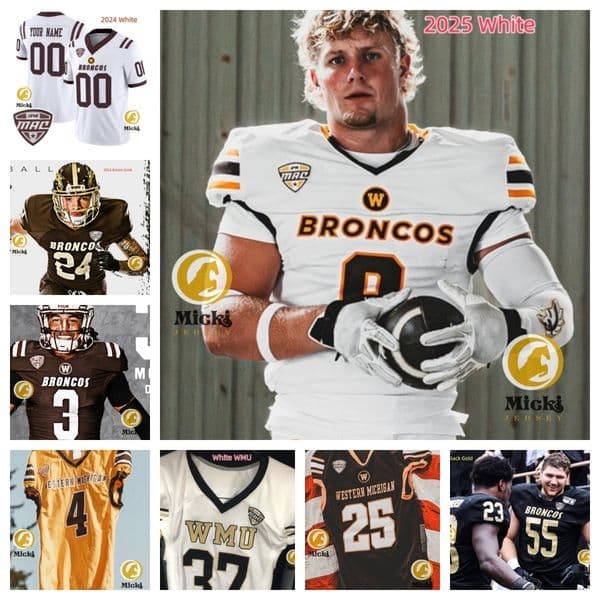 Jalen Buckley WesternMichiganBroncos Football Jersey 0 Talique Williams 12 Broc Lowry 10 Brady Jones 5 Devin Miles 25 Ryan Millmore WMU Jerseys Custom Stitched