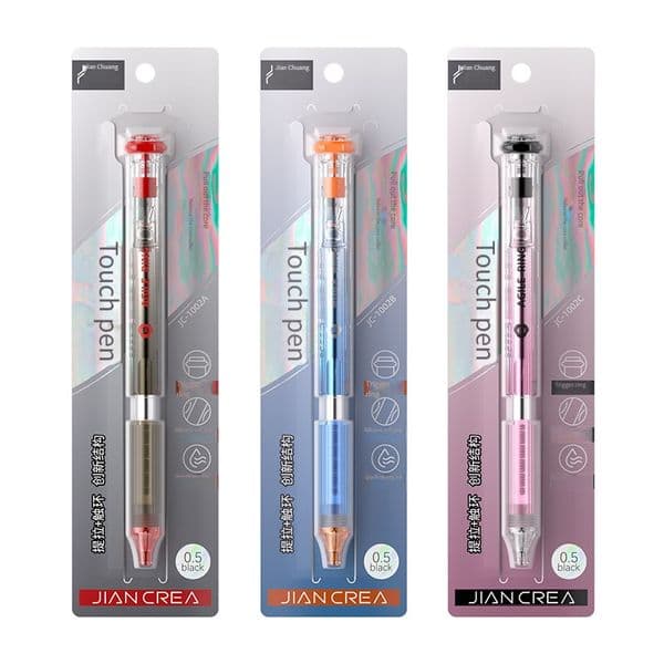 Cyber Gradient Colored JaneChuang Smart Ring Pens: Precise Line Drawing Tools