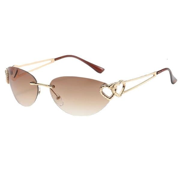2023 New Metal European and American Fashion Frameless Sunglasses, High-End Travel Sun Protection Versatile Sunglasses