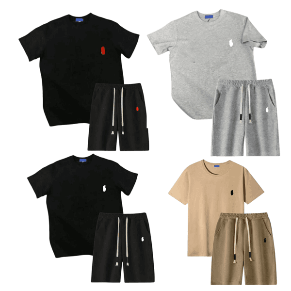 Summer tracksuit mens designer t shirt short sweatsuits embroidery ensemble polos sport set simple solid color tracksuit for men fashion designer clothing casual