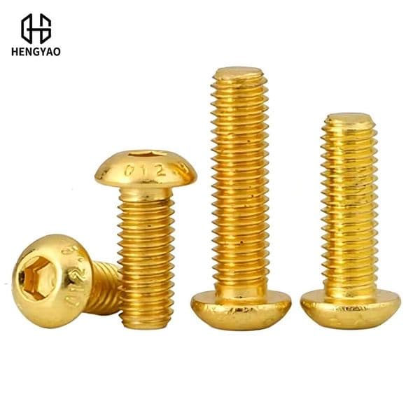 ISO7380 M2 M2.5 M3 M4 M5 M6 M8 Stainless Steel Round Head Titanium Color Hexagon Socket Screws