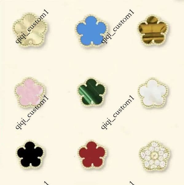 Designer jewelry 15mm clover earrings for women; white women's earrings; mother of pearl gold rose