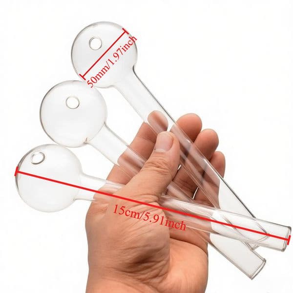 Wholesale Thick Heady Clear Super big large 50mm ball Glass Oil Burner Pipe 8inch Straight Smoking Hand Straw Pipes