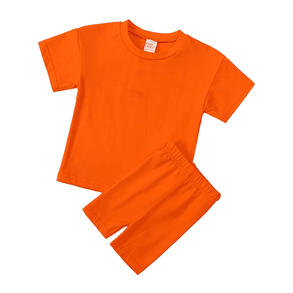 k1459 Clothing Sets 2pcs Set Wholesale Children's Girls Sportswear Kids Summer T-shirt Shorts INS Baby Toddlers Solid Colors Casual Leisure