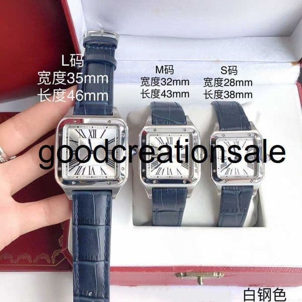 Luxury Brand C designer watch Classic Santos Square Fashion Roman Dial Simple Two-Hand Womens Watch 1PRJ
