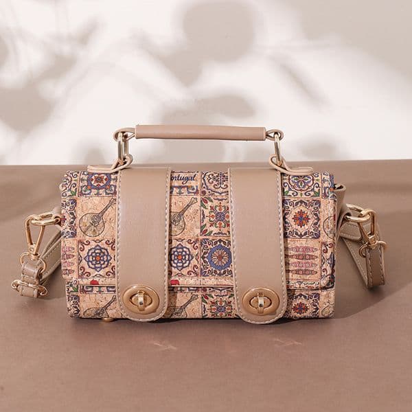 3pcs Messenger Bags Retro Cork Leather National Printing Pillow Shaped Large Capacity Flap Cover Travel Totes