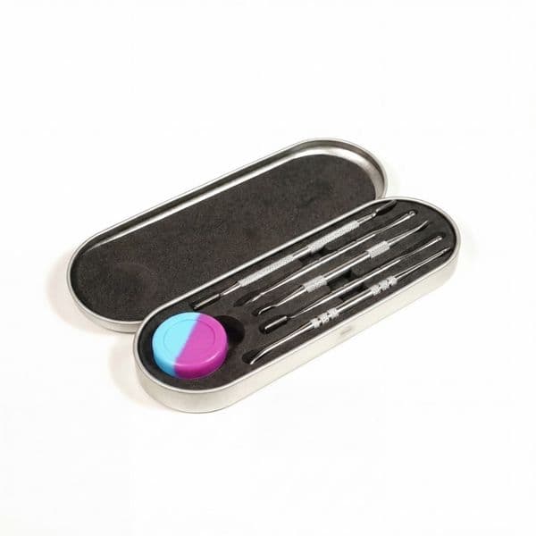 Premium Wax Carving Stainless Steel Tools Dab Tool Kit Stainless Rainbow Sculpting Concentrate Dabber Tools With Silicone Jar for Quartz Banger Nails