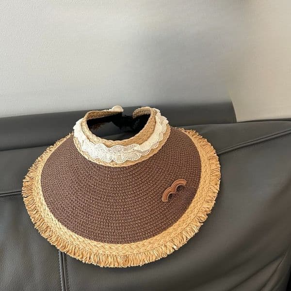 Designer Beach Hat Summer Bucket Hat Empty Top Sun Visor Straw Hat Caps Women Outdoor Adjustable Casual Luxury Beach Sunhat
