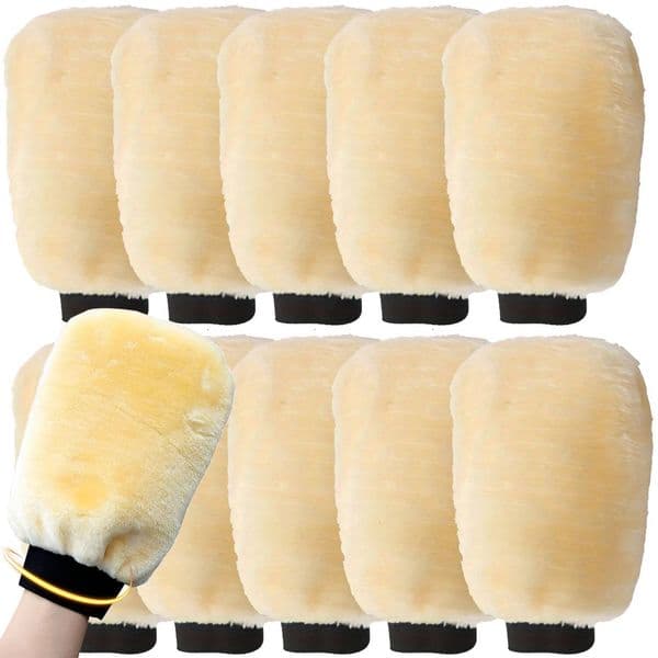 5-10pcs Waterproof Microfiber Gloves Soft Thickened Wool Plush Cleaning Mitt Double-faced Glove Car Wash Supplies ddmythur