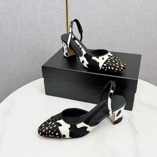 Women's new style pony hair high-heeled shoes, stiletto leather sole evening dress shoes, luxury designer party wedding banquet shoes with box