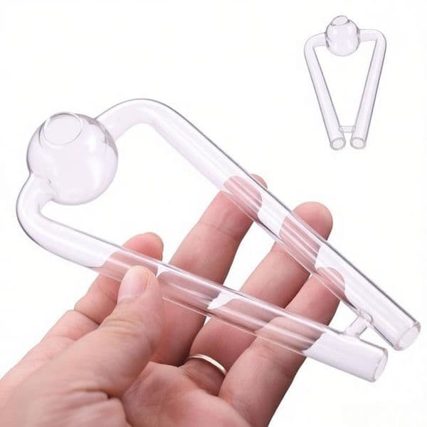 Wholesale Creative Newest Ladder shape Thick Heady Clear Glass Oil Burner Smoking Pipe Hand Tube pipes With 30mm Head Smoking banger Bowl