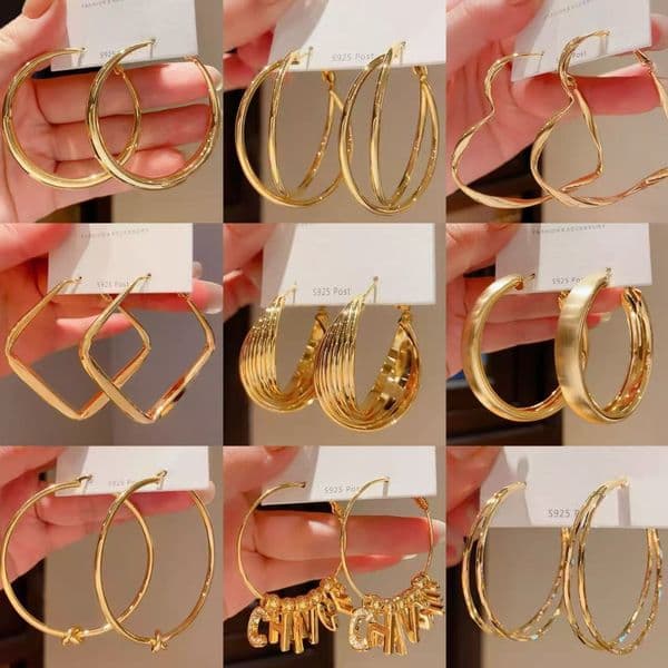 designer earrings Silver Needle Metal Popular Geometric Hoop Earrings Simple Daily Commute Versatile Earrings Vintage Elegant High-End Feel Earrings For Women