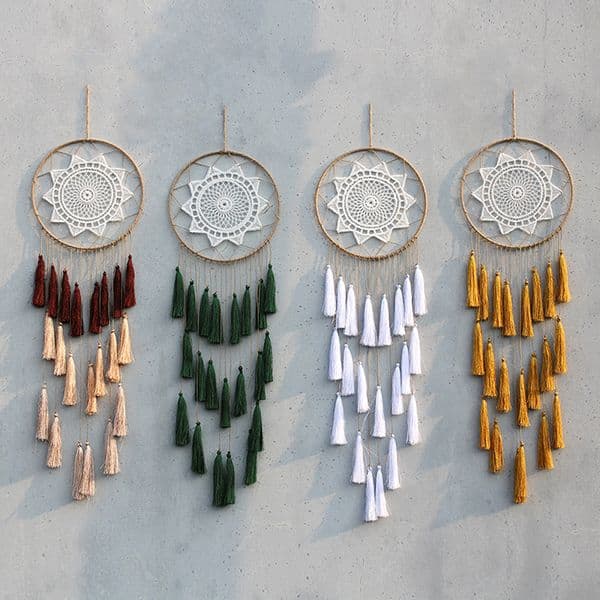 Best Sale National Characteristics of Creativity a Macrame Dream Catcher Woven With Thread Home Wall Hanging Decoration