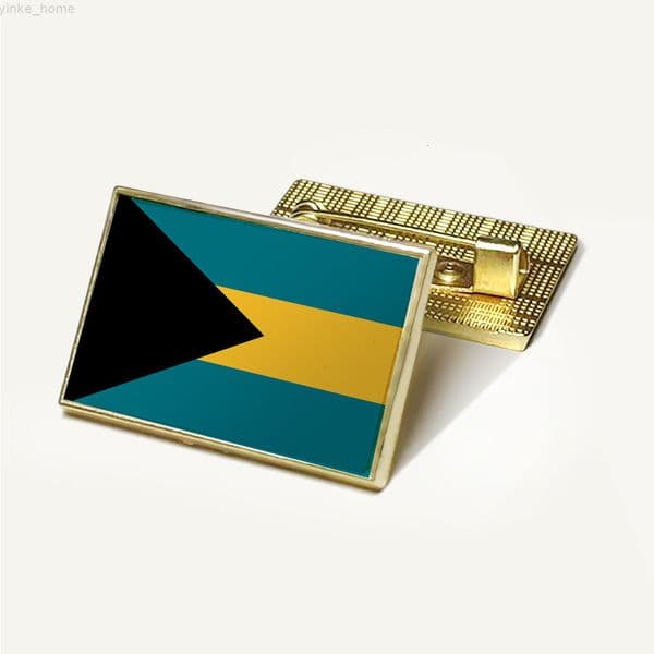 Bahamas Flag Brooch Badge Flag Chest Badge Rectangular National Flag Laple Pins