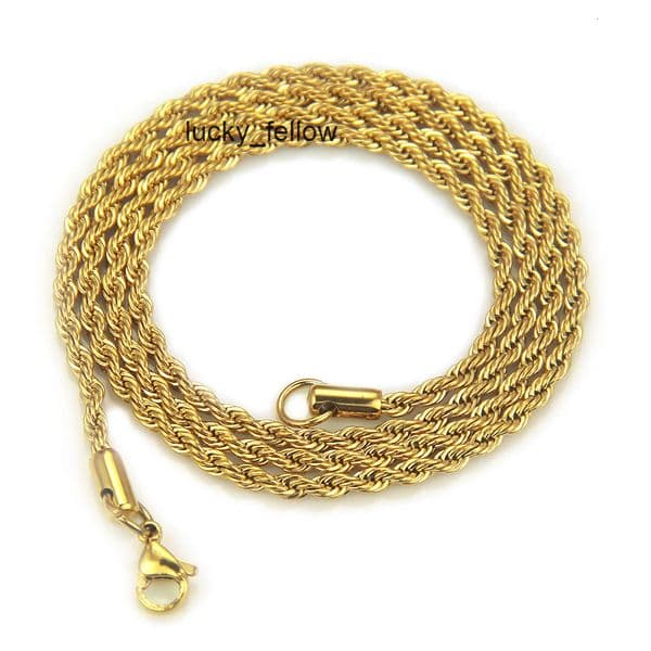 Fashion Titanium Steel Braided Necklace Hip Hop Unisex Couple Twisted Chain Necklace