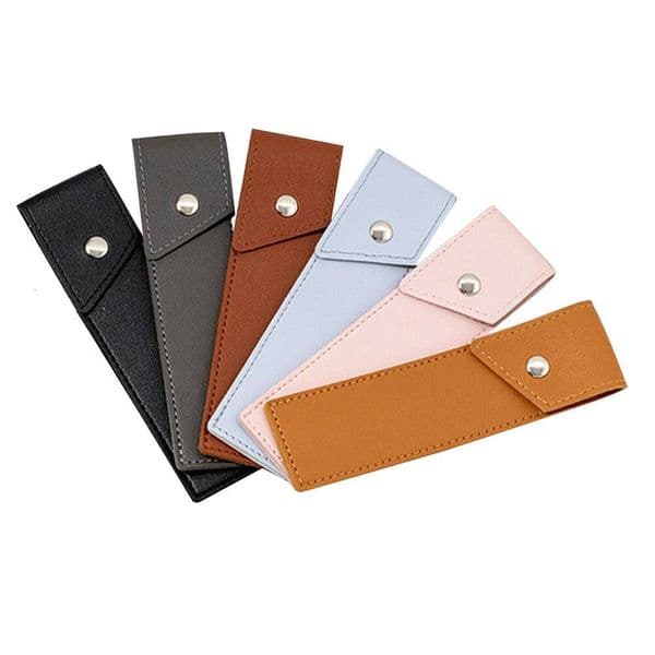 Pencil with Button Closure for Single Pen Holder Soft Faux Leather Pencilcase Protective Case